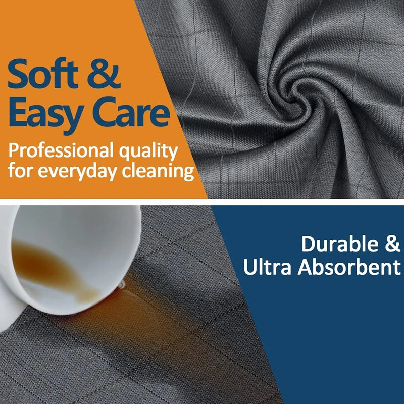3-Pack Carbon Microfiber Cleaning Cloths – 40×50cm Low-Lint Glass & Kitchen Towels