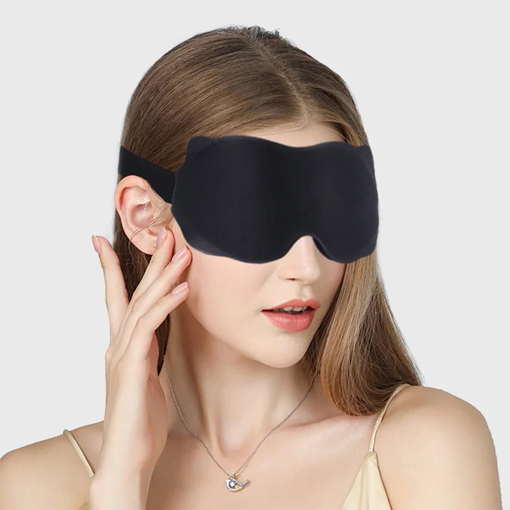 3D Contoured Blackout Sleep Mask – Soft Padded Eye Mask With Adjustable Strap - Goodify Mart
