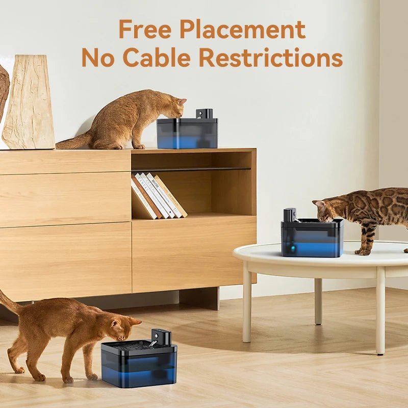 ROJECO Wireless Automatic Cat Water Fountain – 2600mAh Infrared Sensor Pet Water Dispenser for Cats & Dogs - Goodify Mart