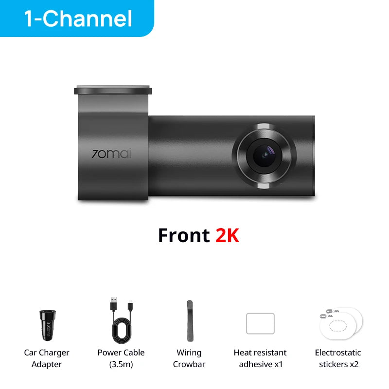 70mai M310 Plus 2K Dash Cam – Wi-Fi, Voice Control, Night Vision & Optional 24H Parking Guard