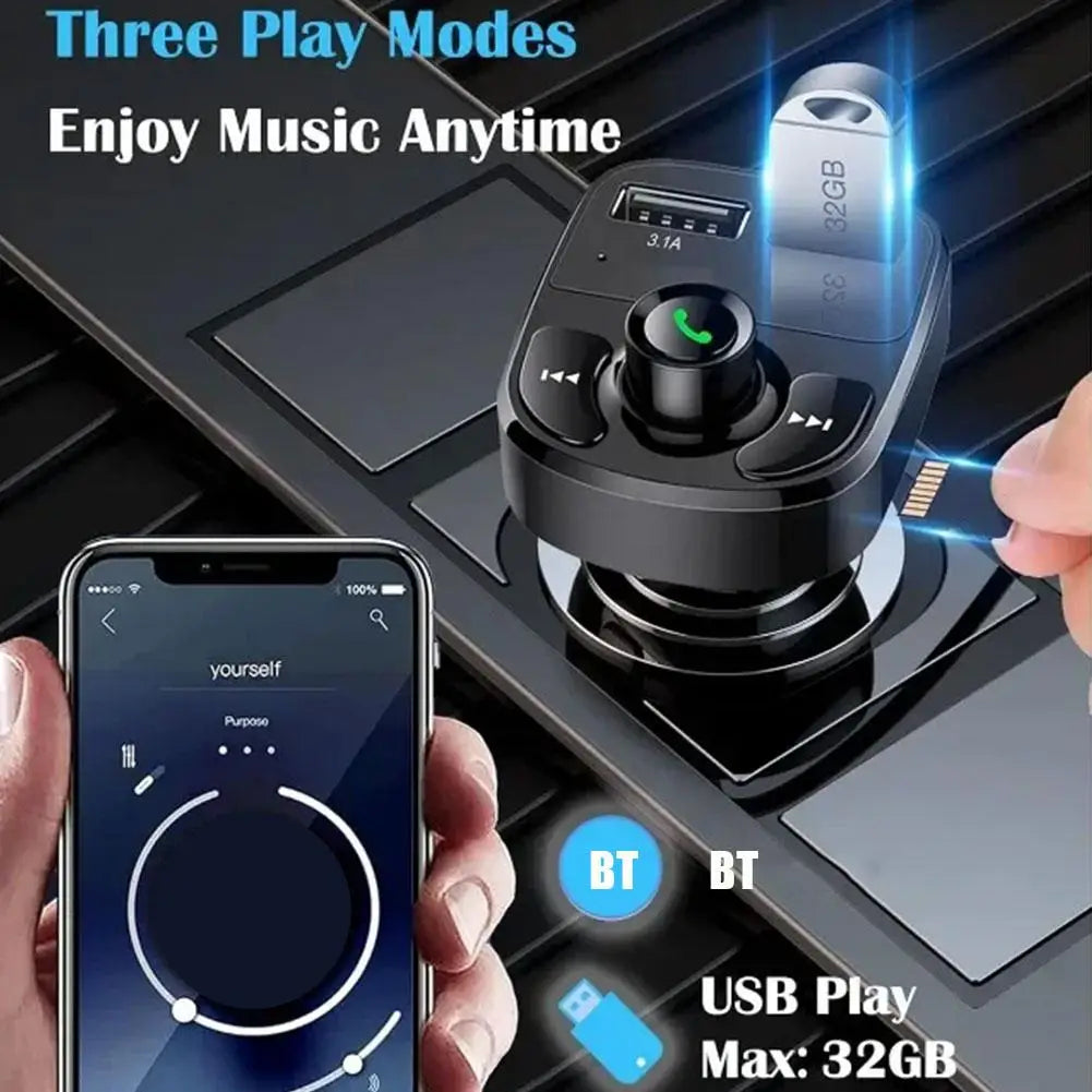 Bluetooth 5.0 FM Transmitter With Dual USB Car Charger – Hands-Free Calling & MP3 Player