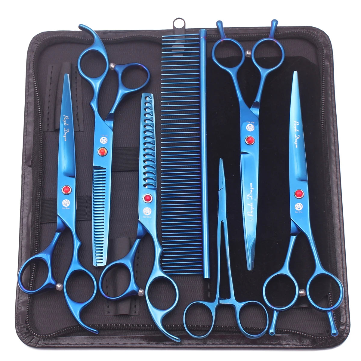 Purple Dragon Professional Dog Grooming Scissors Kit – 6.5” & 7” Japan 440C Stainless Steel Shears Set (Z3002)