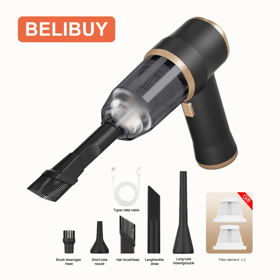 Portable Cordless Car And Home Vacuum – 2000mAh Battery, HEPA Filter And 0.5L Dust Cup