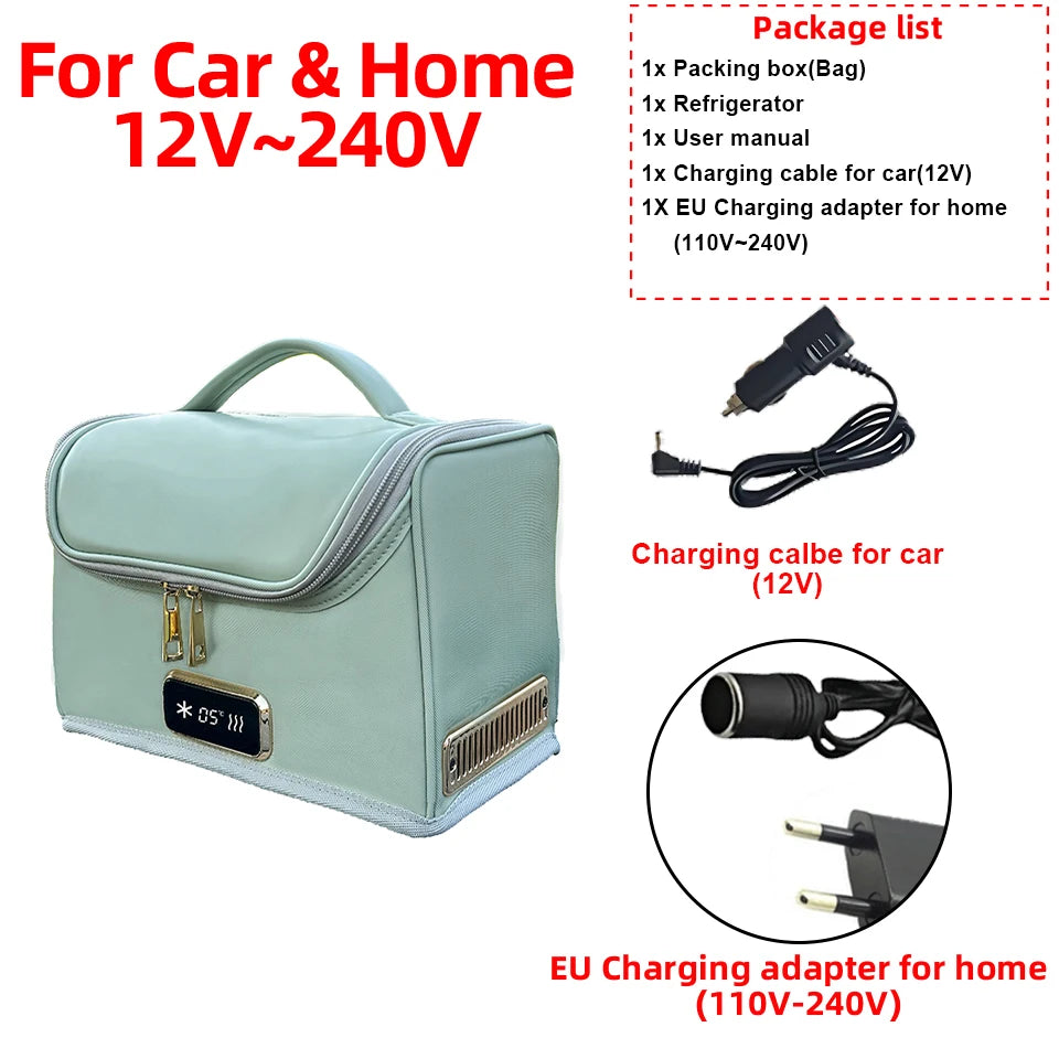 E-ACE R16G 4L Portable Electric Cooler & Warmer Bag – 12V Car Food and Drink Carrier