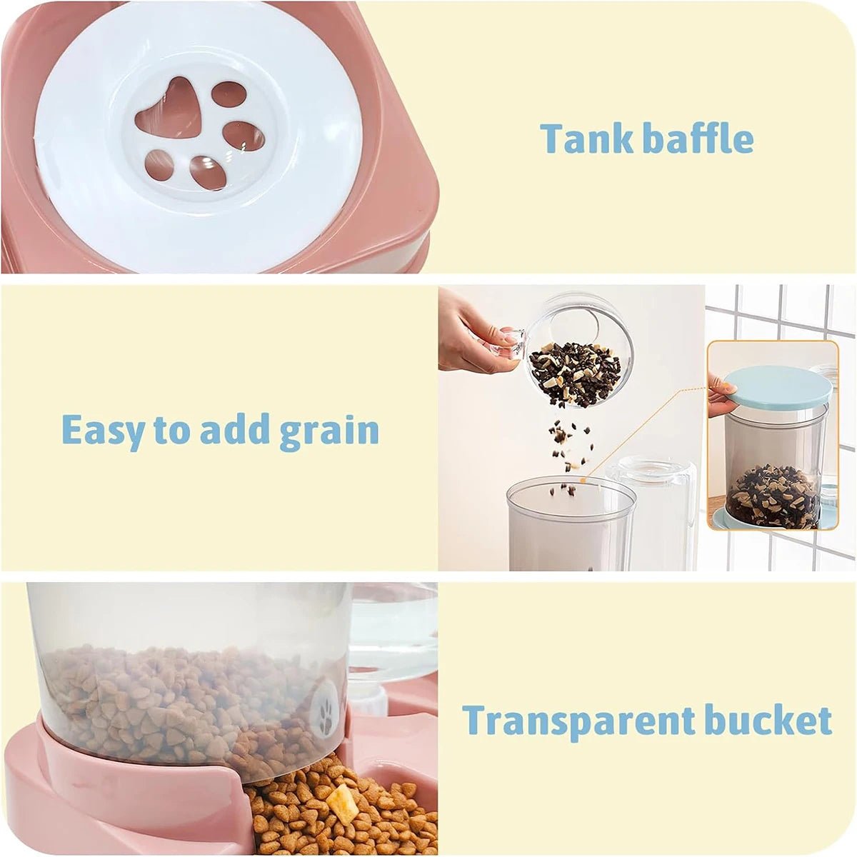 2-in-1 Automatic Cat & Dog Feeder with Water Dispenser – Tilted Gravity Pet Food & Water Bowl Set - Goodify Mart