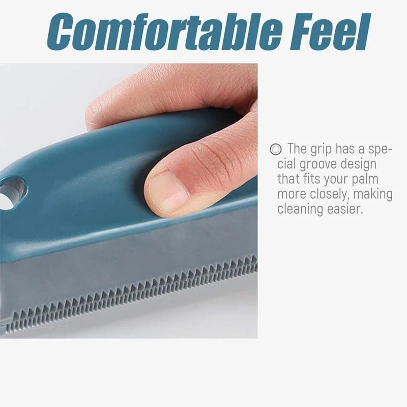 Portable Lint & Pet Hair Remover Brush – Dual Serrated Fabric Cleaner for Sofa, Carpet & Clothing - Goodify Mart