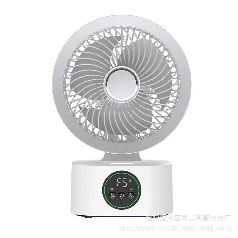 Portable Rechargeable Wall-Mounted Folding Fan With Remote Control & Night Light