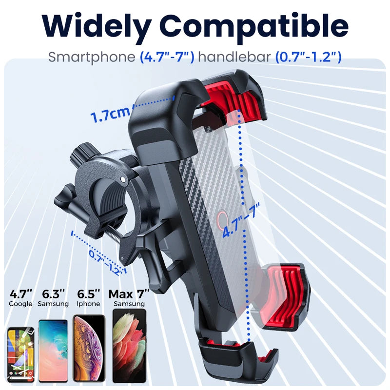 Joyroom JR-ZS288 Bike Phone Holder – 360° Locking Mount for 4.7–7-Inch Phones