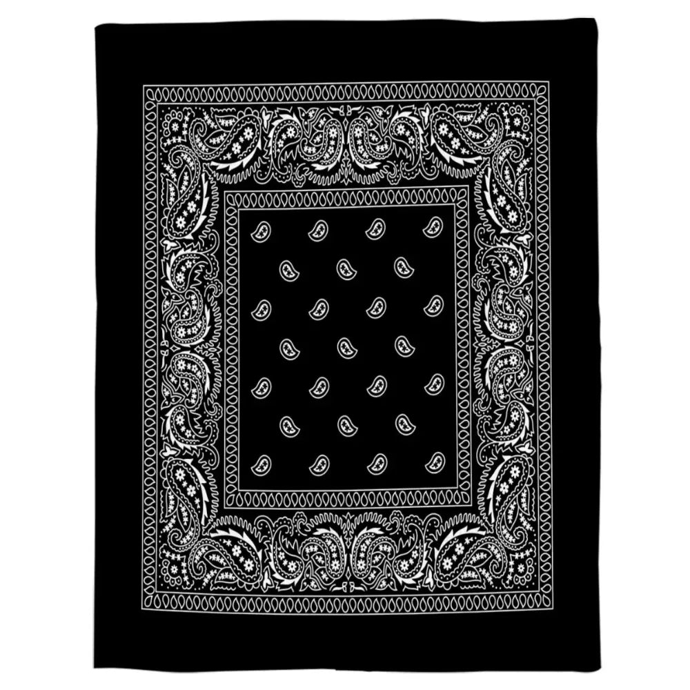 Black Bandana Paisley Micro Plush Throw Blanket – Soft All-Season Blanket for Sofa, Bed and Travel - Goodify Mart