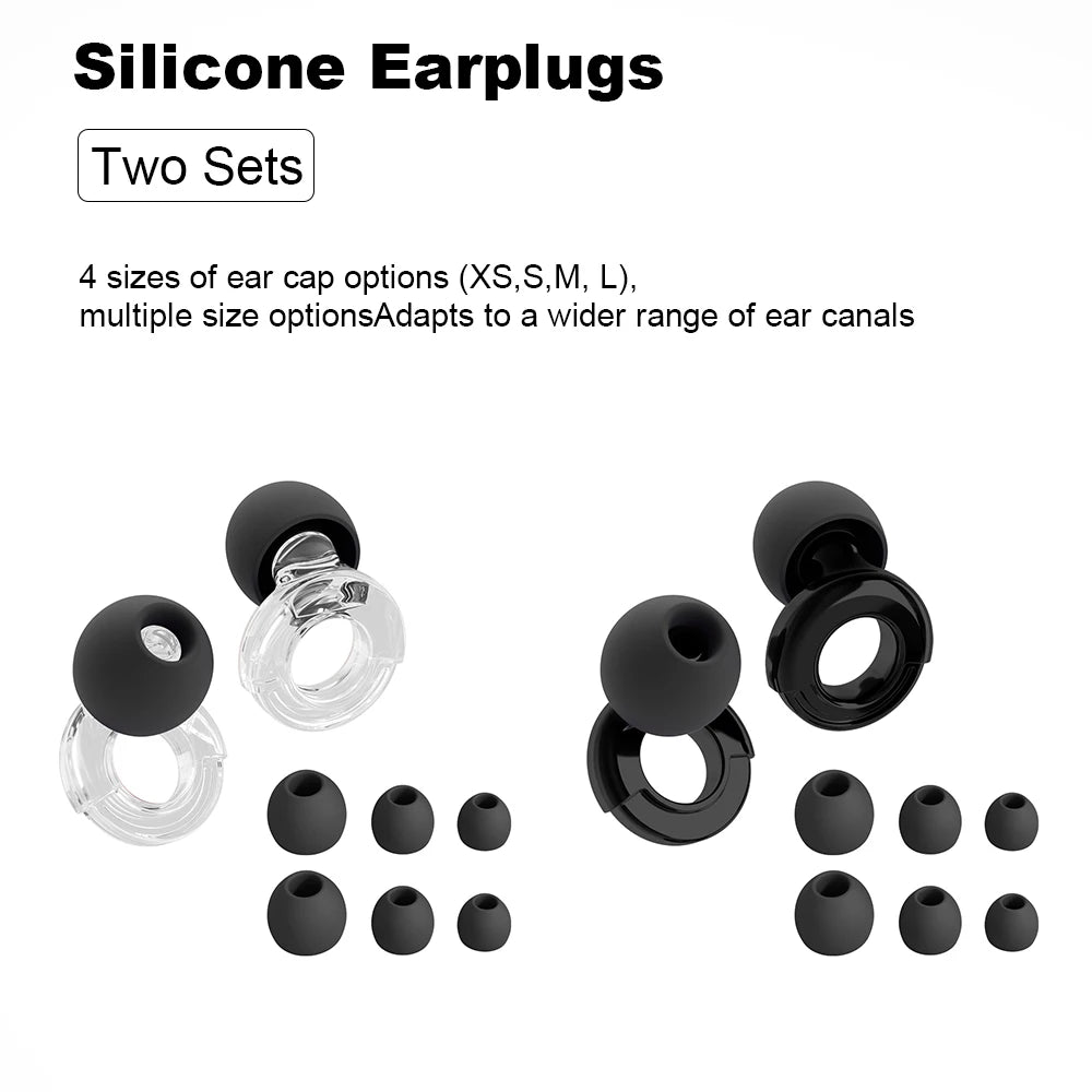 Reusable Silicone Noise-Reducing Earplugs – 4 Sizes for Sleep, Swimming and Travel