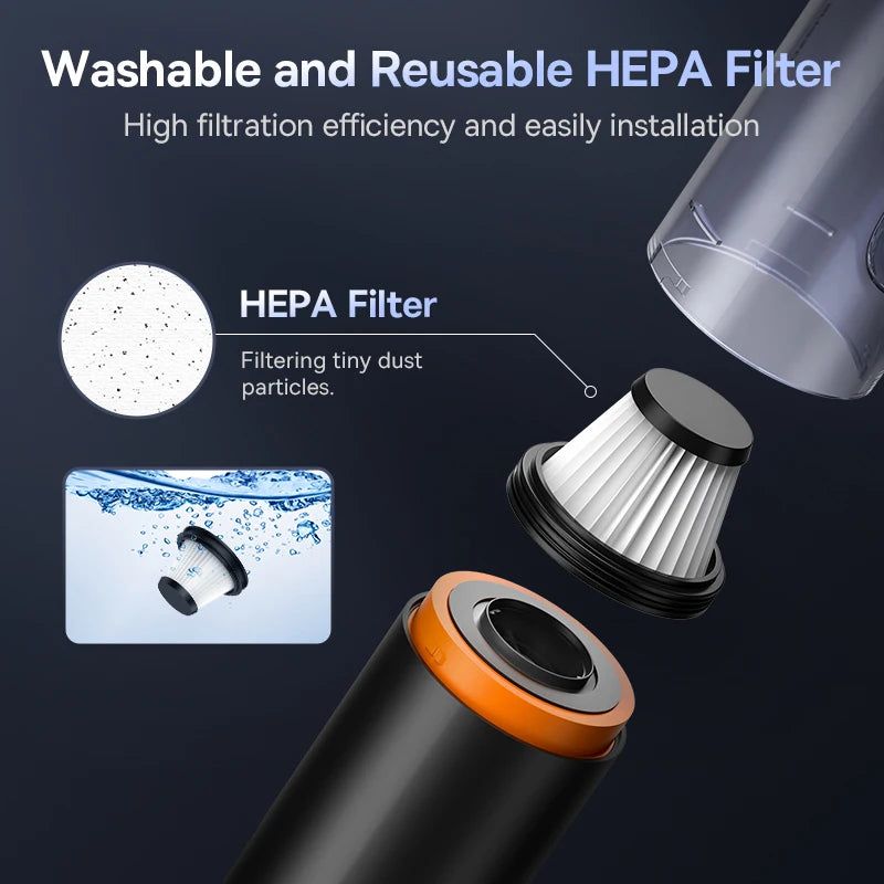 Baseus A5 Air Cordless Car Vacuum – 12kPa Suction & Vacuum Compression