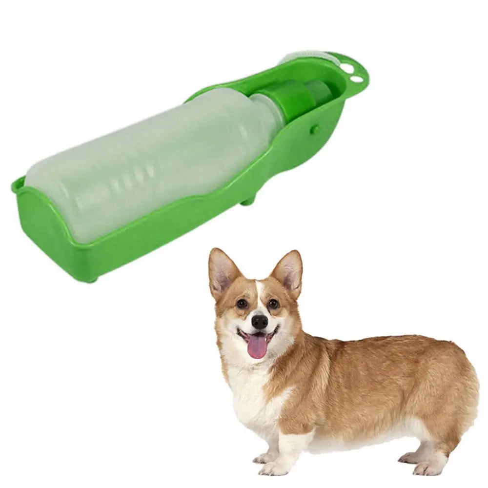 Portable Pet Water Bottle with Built-In Bowl – Leakproof Travel Drinking Cup for Dogs & Cats