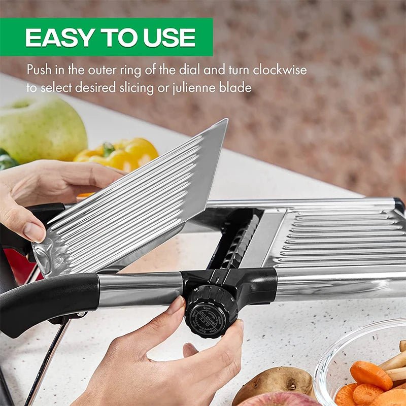 LMETJMA Adjustable Stainless Steel Mandoline Slicer – Model JT213 - Goodify Mart