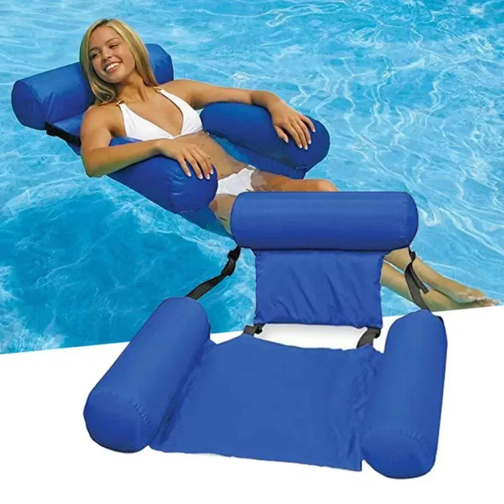 Foldable Floating Water Hammock – Inflatable Pool Lounger Mat for Swimming & Beach