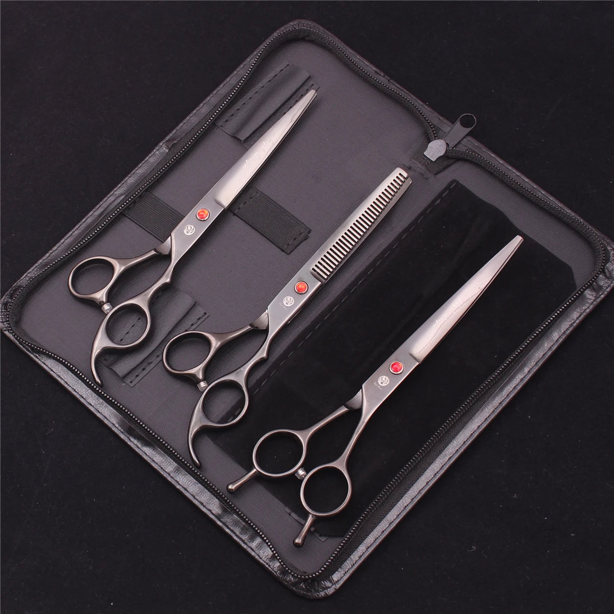 Purple Dragon Professional Dog Grooming Scissors Kit – 6.5” & 7” Japan 440C Stainless Steel Shears Set (Z3002)