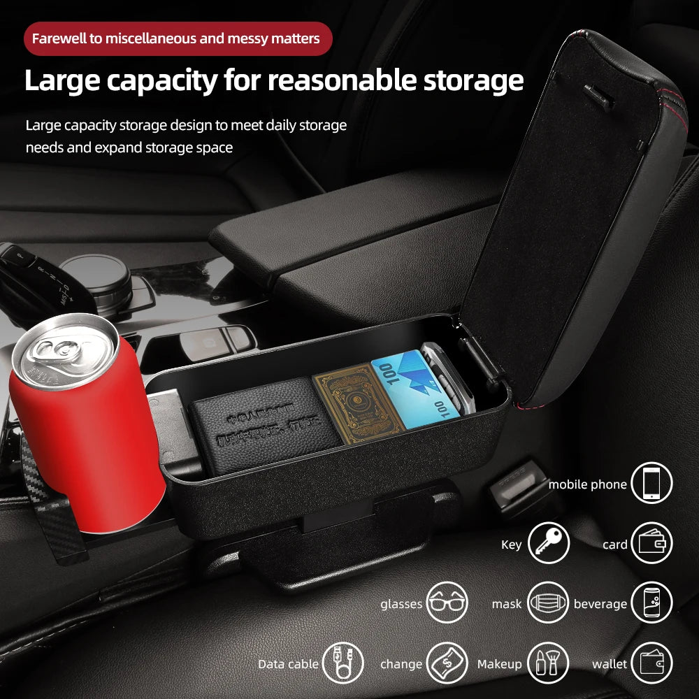 Adjustable Car Armrest Organizer – Liftable Console Gap Storage Tray