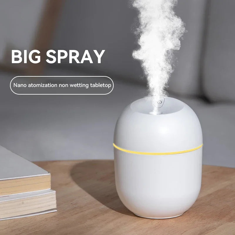 220ml USB Mini Humidifier With LED Night Light – Portable Mist Maker for Home, Office and Car
