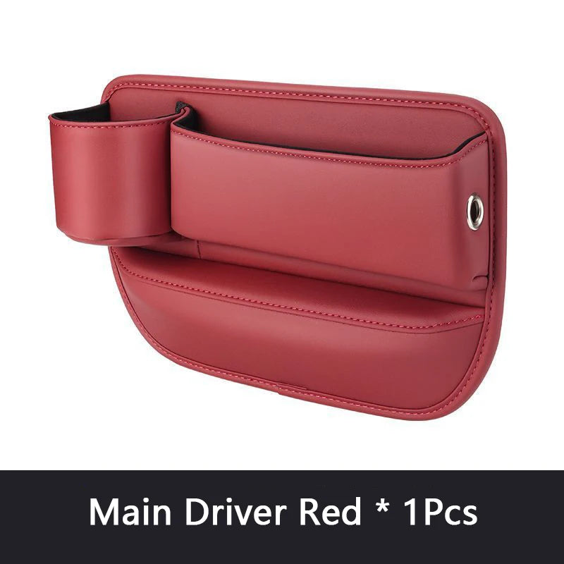 PU Leather Car Seat Gap Organizer With Phone, Cup And Key Storage – 1/2 Pieces