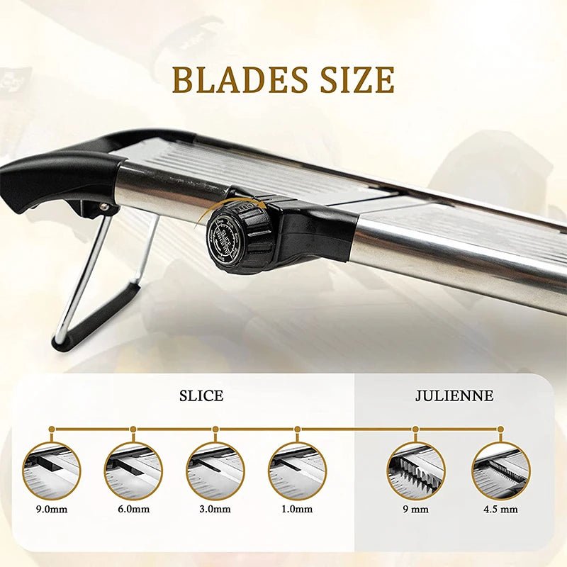 LMETJMA Adjustable Stainless Steel Mandoline Slicer – Model JT213 - Goodify Mart