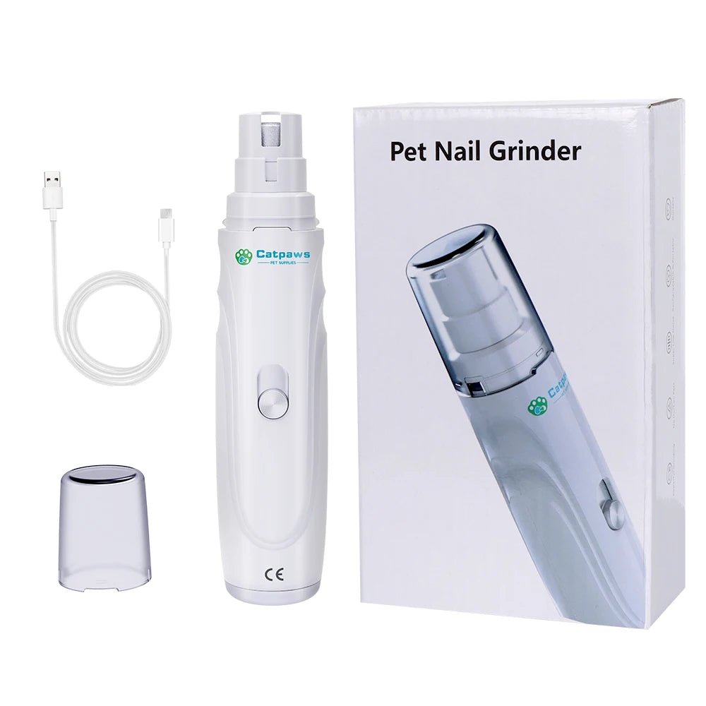 USB Rechargeable Dog Nail Grinder – Electric Pet Claw Trimmer with 2 Speeds & 3 Grinding Ports (Low Noise) - Goodify Mart