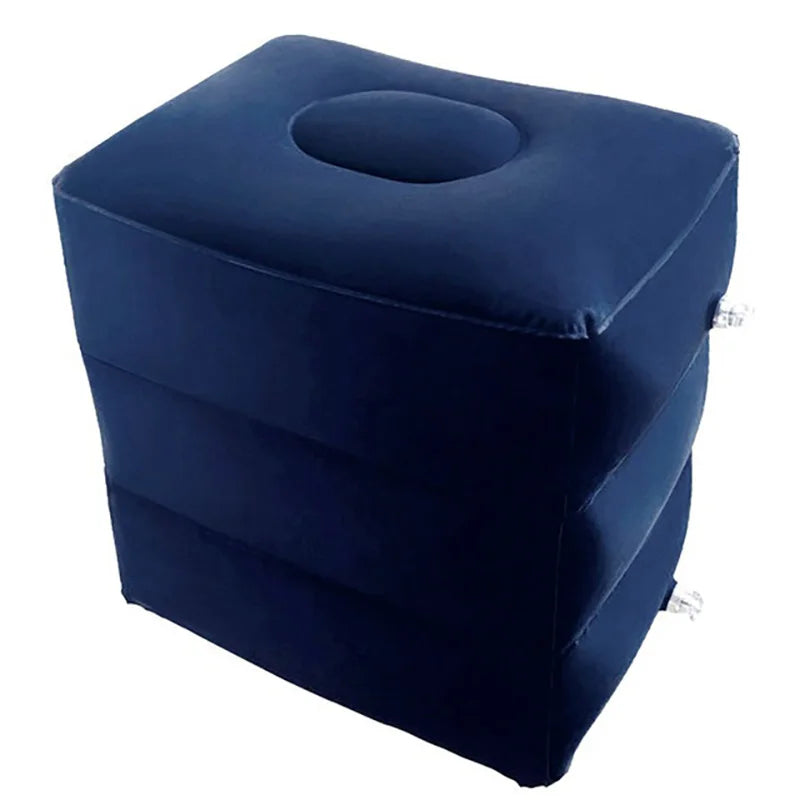 Inflatable Travel Footrest Pillow – Portable Leg Rest for Airplanes, Cars and Buses