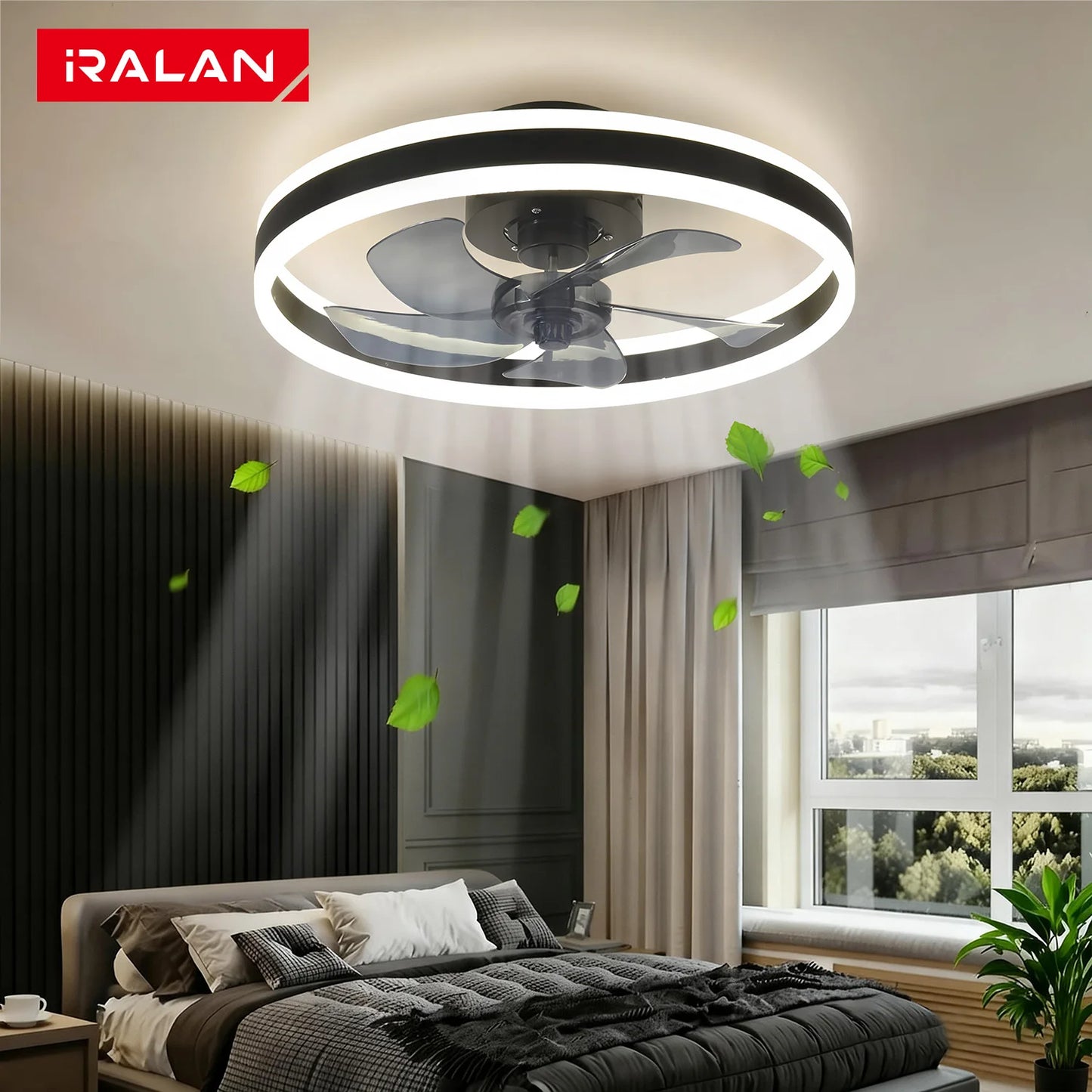 Modern Reversible Ceiling Fan With Dimmable LED Light & Remote Control