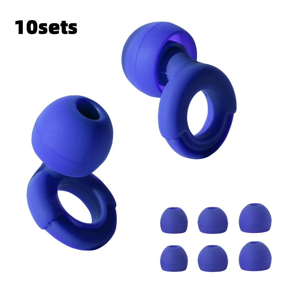 Reusable Silicone Noise-Reducing Earplugs – 4 Sizes for Sleep, Swimming and Travel
