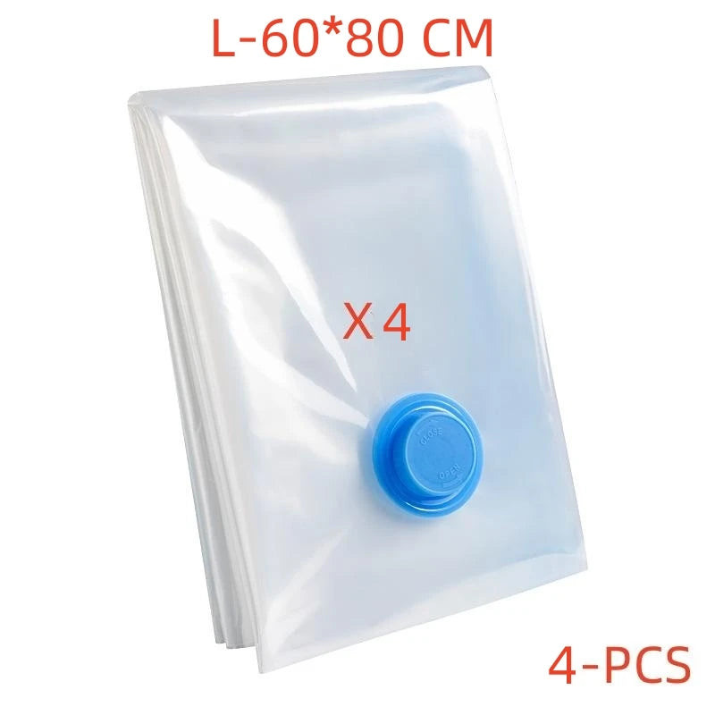 PEISI Vacuum Storage Bags with Pump – Reusable Clothes Compression Bags for Travel & Space Saving (3–5 Pack)
