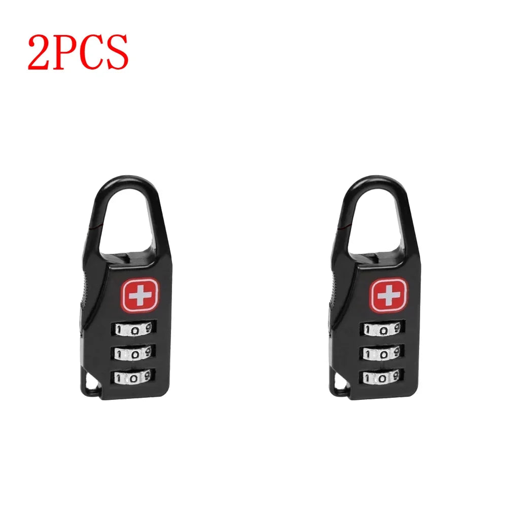 Mini 3-Digit Combination Padlock – Alloy Travel Lock for Luggage and Backpacks, 1–8 Pieces