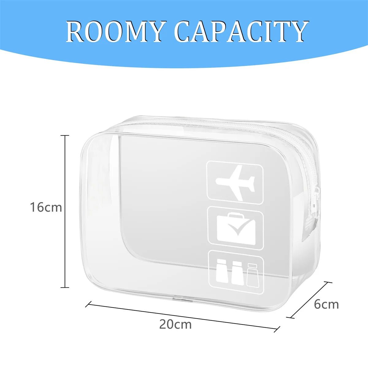 Clear TSA Approved Toiletry Bag – Quart Size Waterproof PVC Travel Carry-On Cosmetic Organizer - Goodify Mart