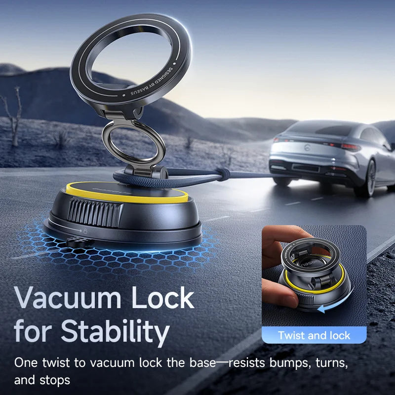 Baseus PrimeTrip VC2 Flex Magnetic Car Phone Mount – Vacuum Lock 360° Adjustable Stand