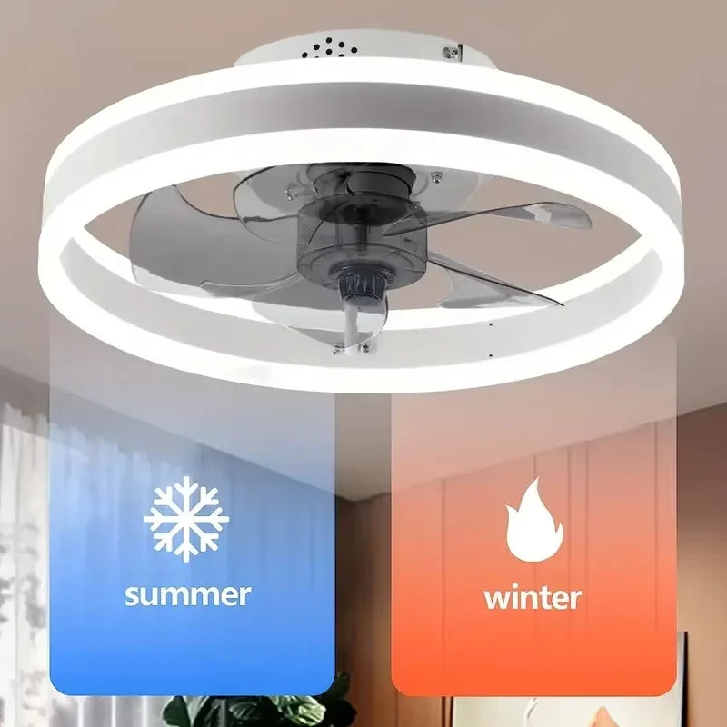 Modern Reversible Ceiling Fan With Dimmable LED Light & Remote Control