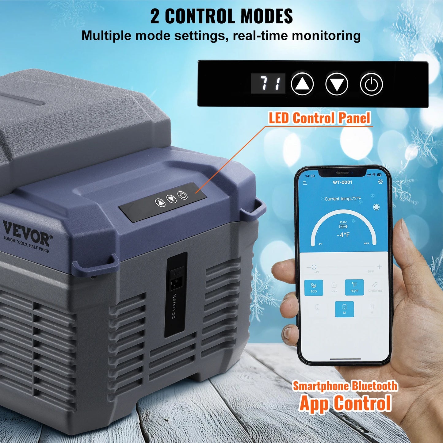 Portable Car Refrigerator Freezer – 8L–75L Single & Dual-Zone Compressor Cooler With Bluetooth