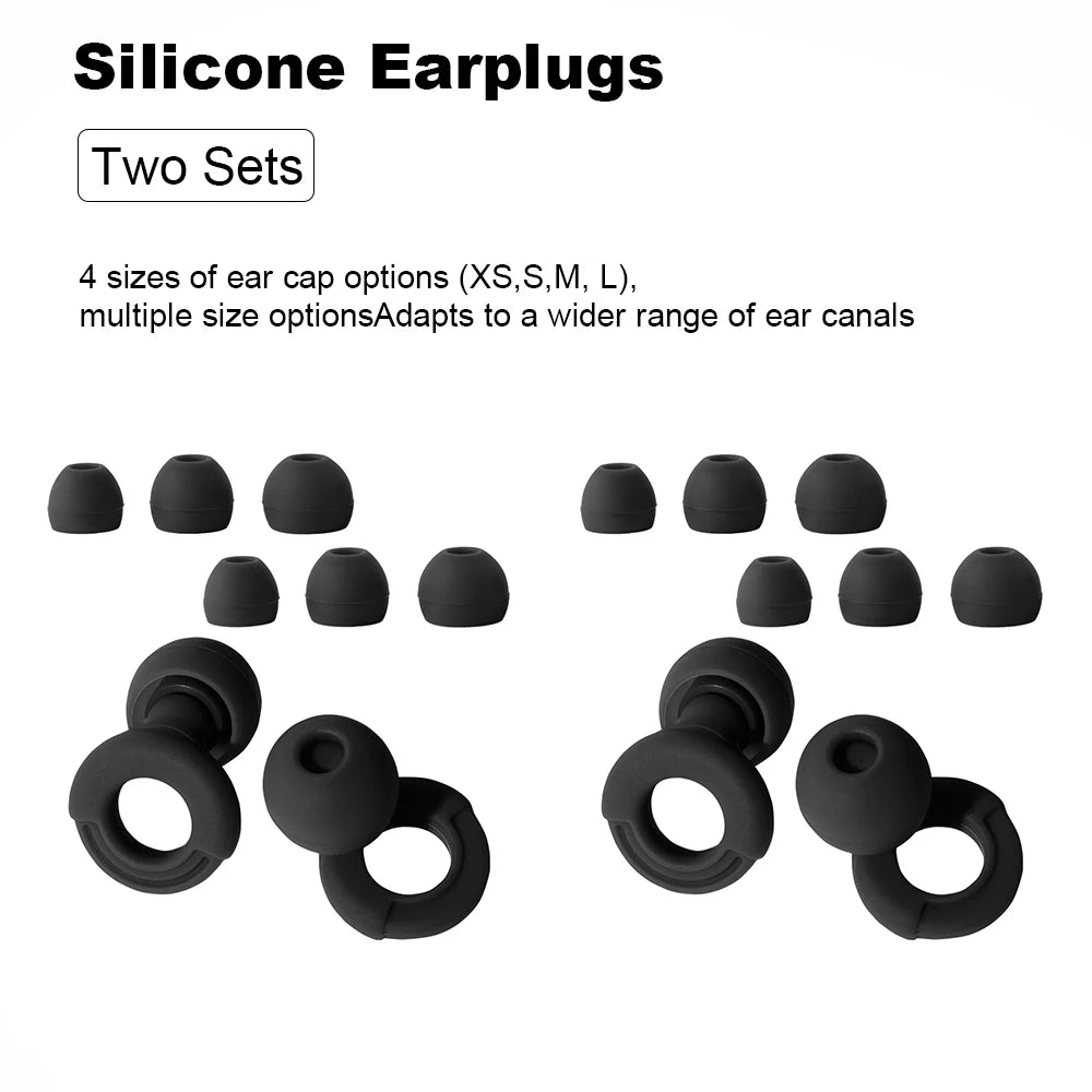Reusable Silicone Noise-Reducing Earplugs – 4 Sizes for Sleep, Swimming and Travel - Goodify Mart