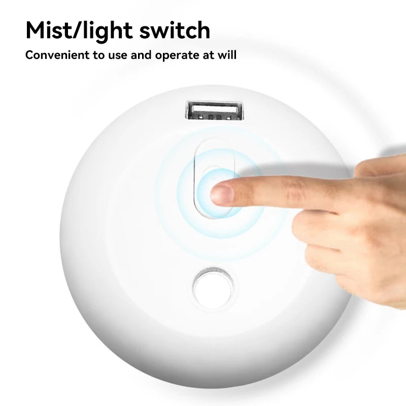 220ml USB Mini Humidifier With LED Night Light – Portable Mist Maker for Home, Office and Car