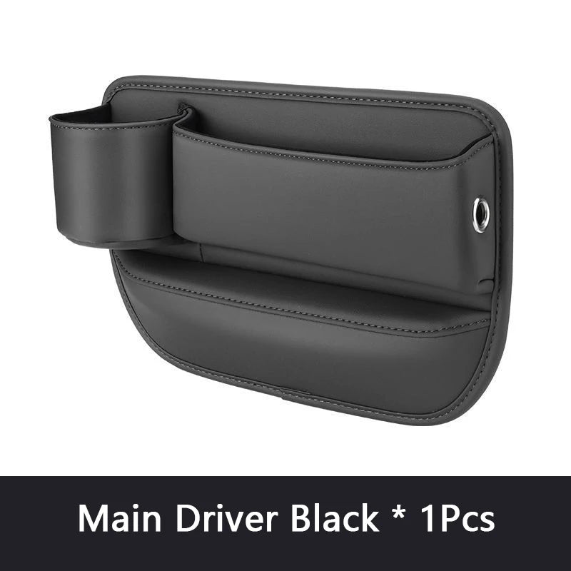 PU Leather Car Seat Gap Organizer With Phone, Cup And Key Storage – 1/2 Pieces