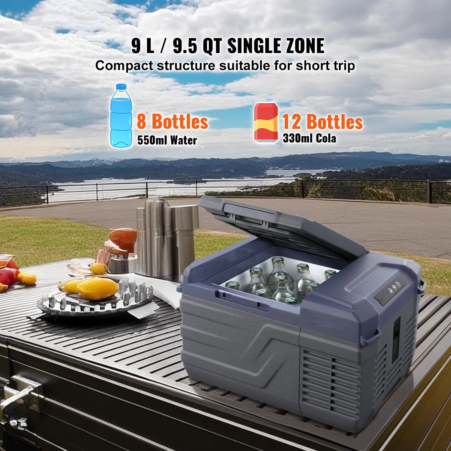 Portable Car Refrigerator Freezer – 8L–75L Single & Dual-Zone Compressor Cooler With Bluetooth