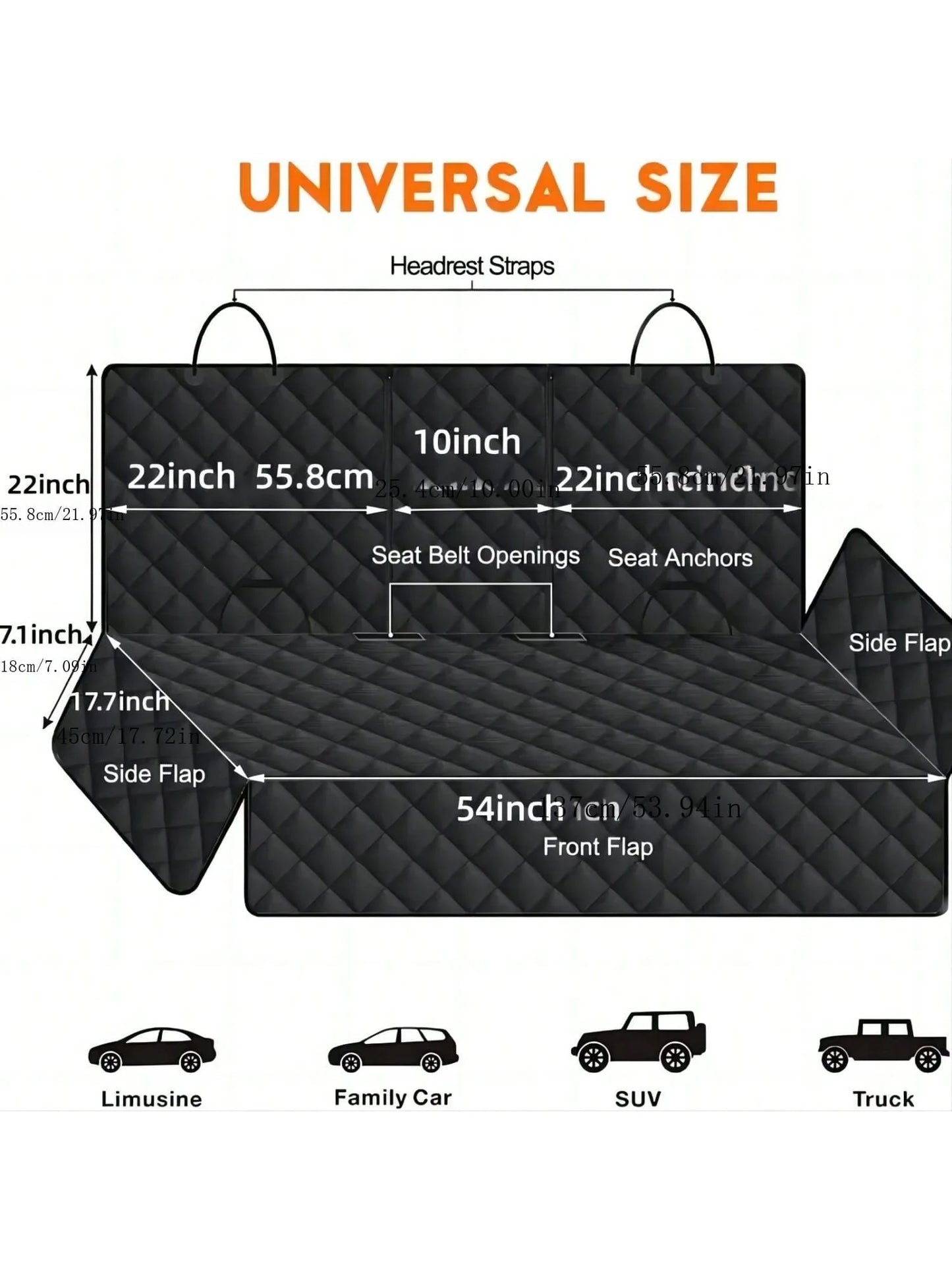 Waterproof Dog Car Seat Cover with Armrest Access – Pet Travel Mattress & Back Seat Protector