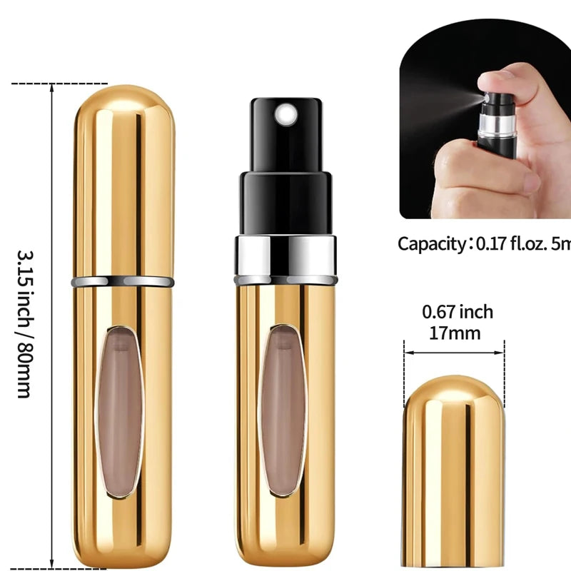 5ml Portable Perfume Atomizer – Refillable Mini Spray Bottle for Travel