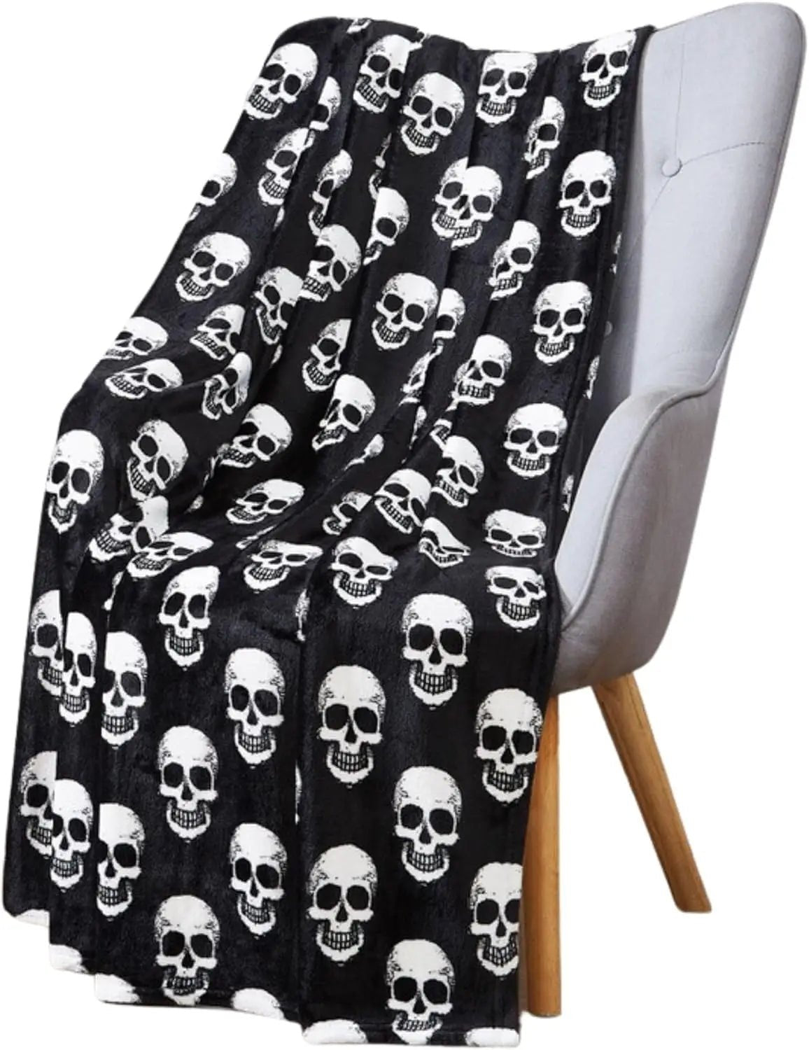 Black Bat Print Flannel Blanket – Soft Halloween Throw for Sofa, Bed and Travel - Goodify Mart