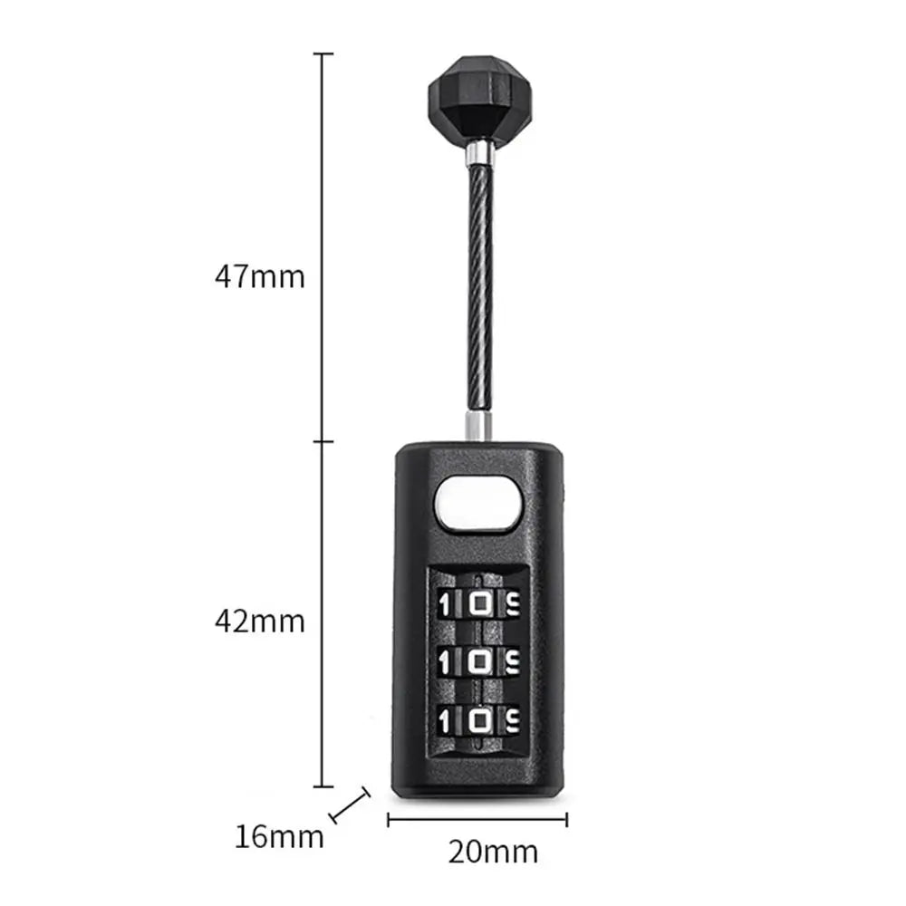 3-Digit Resettable Cable Lock – Mini Combination Padlock for Backpack Zippers and Luggage