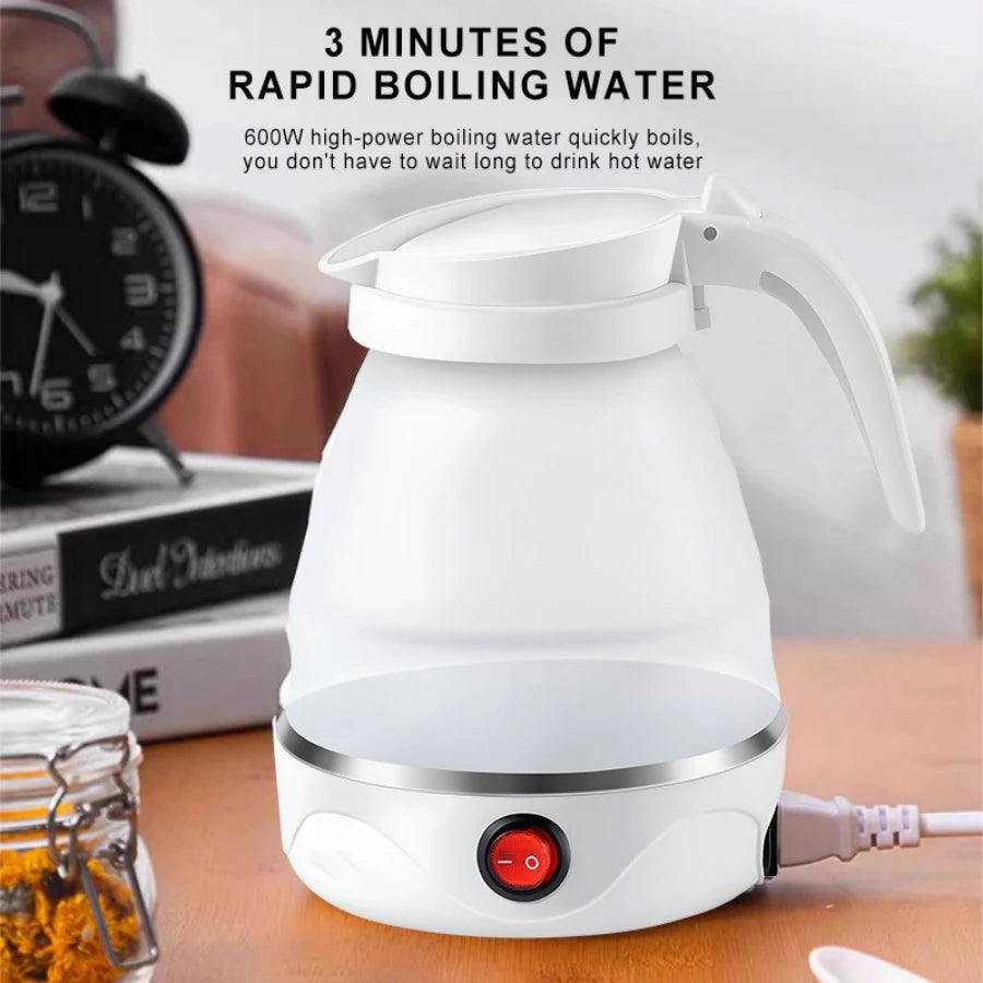 Folding Electric Kettle 0.6L – Portable Silicone Travel Kettle with Auto Shut-Off