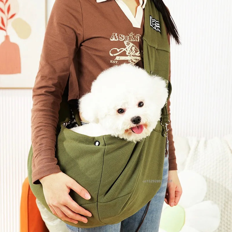 Comfortable Pet Sling Carrier – Crossbody Shoulder Bag for Small Dogs & Cats
