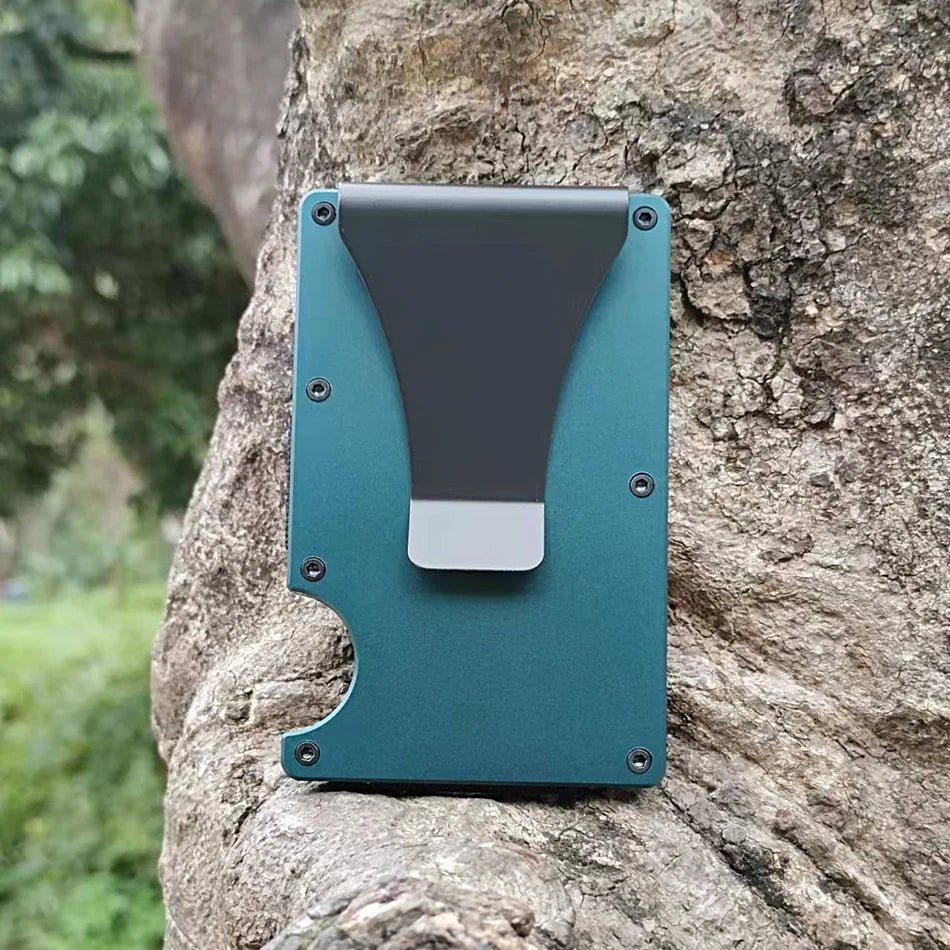 RFID-Blocking Aluminum Card Holder Wallet With Money Clip – Slim Metal Credit Card Case - Goodify Mart