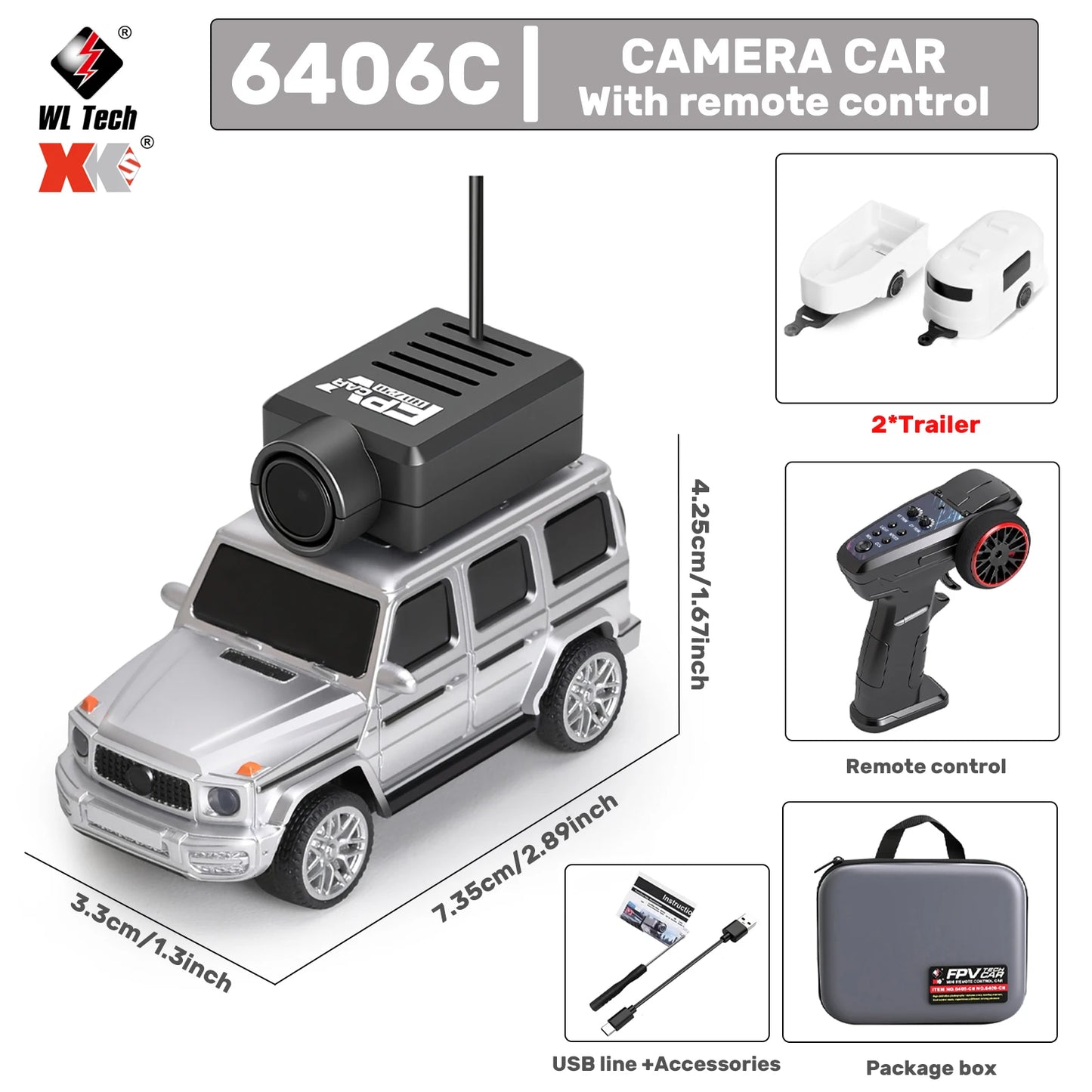WLtoys 1/64 Mini RC Car with 720P FPV Camera Wifi APP Control 2.4G Reomte Contorl Racing Vehicle Toy for Children 6405 6406