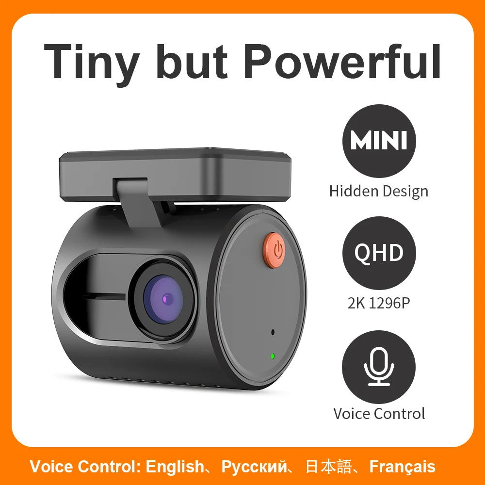 KAWA MINI 3 2K Dash Cam – Wi-Fi App, Night Vision, Voice Control & Parking Monitor