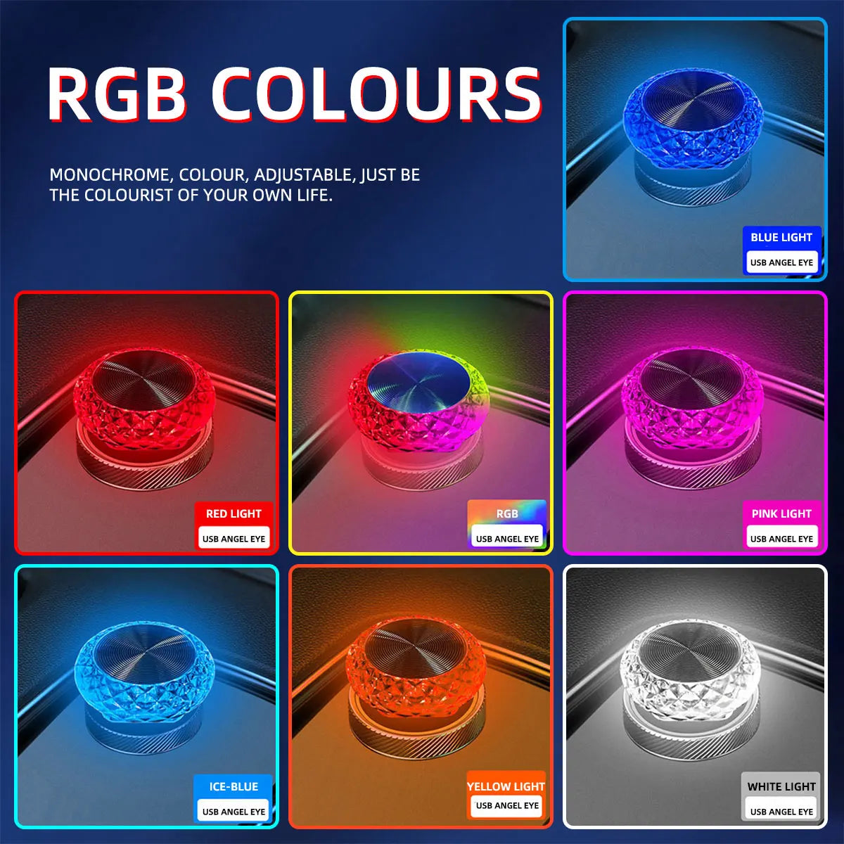 KEVANLY Mini RGB USB Ambient Light – Plug-and-Play LED Atmosphere Lamp for Car, Computer & Power Bank