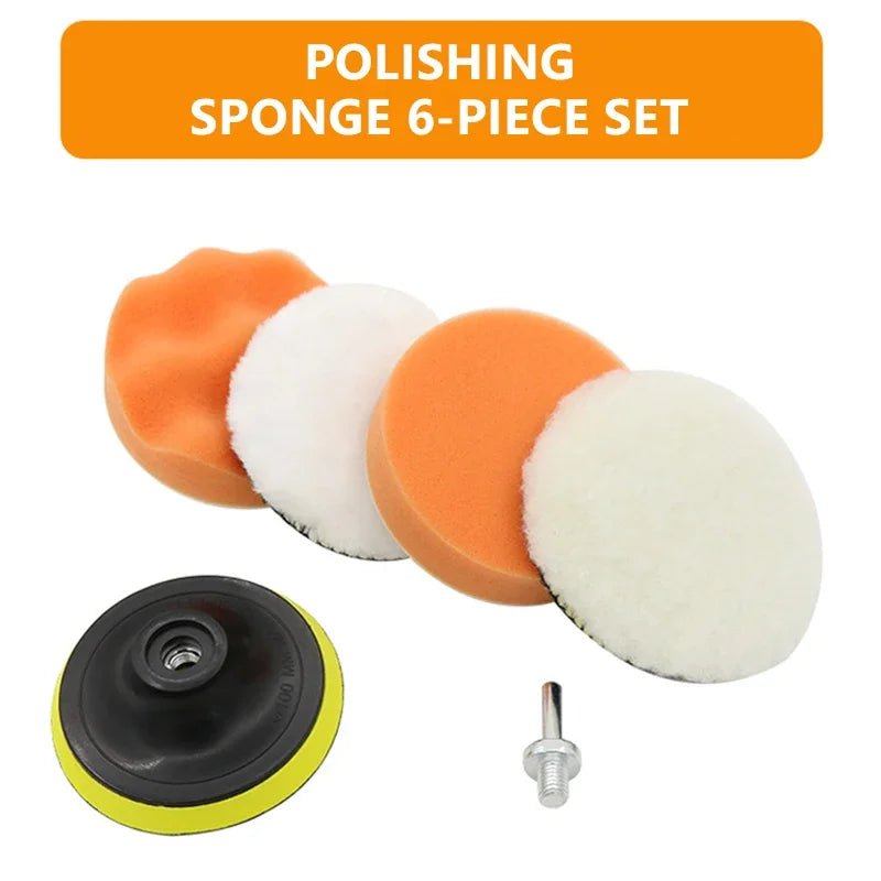 6-Piece Car Polishing Sponge Pad Kit – 3/4/5-Inch Waxing & Buffing Pads