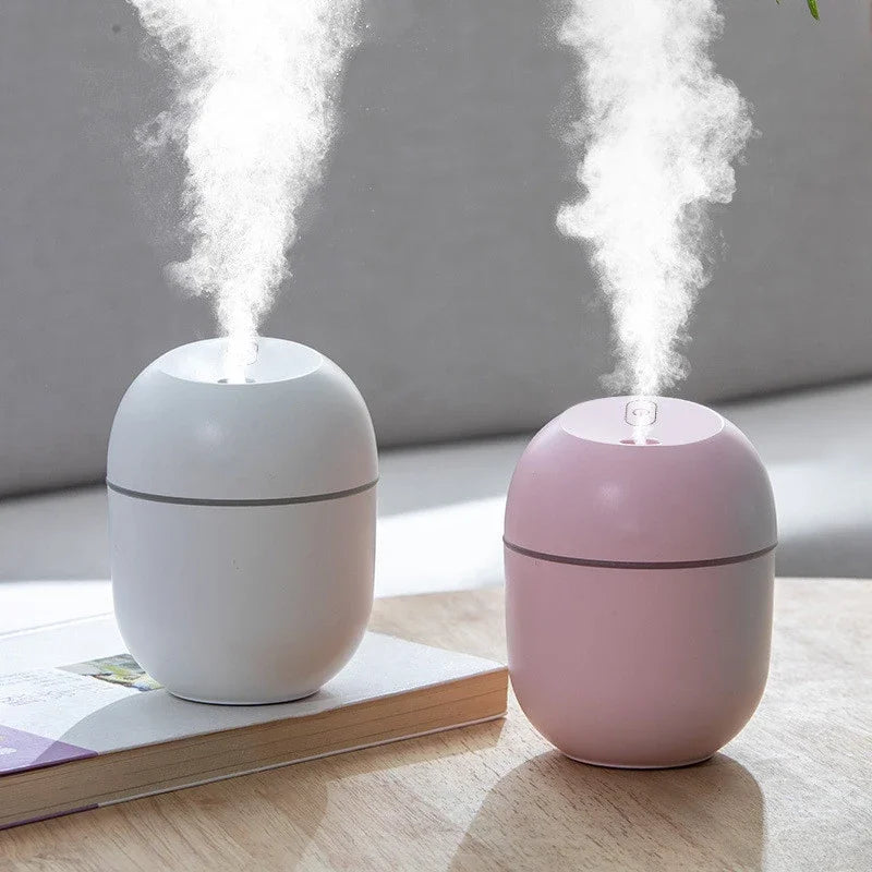 220ml USB Mini Humidifier With LED Night Light – Portable Mist Maker for Home, Office and Car
