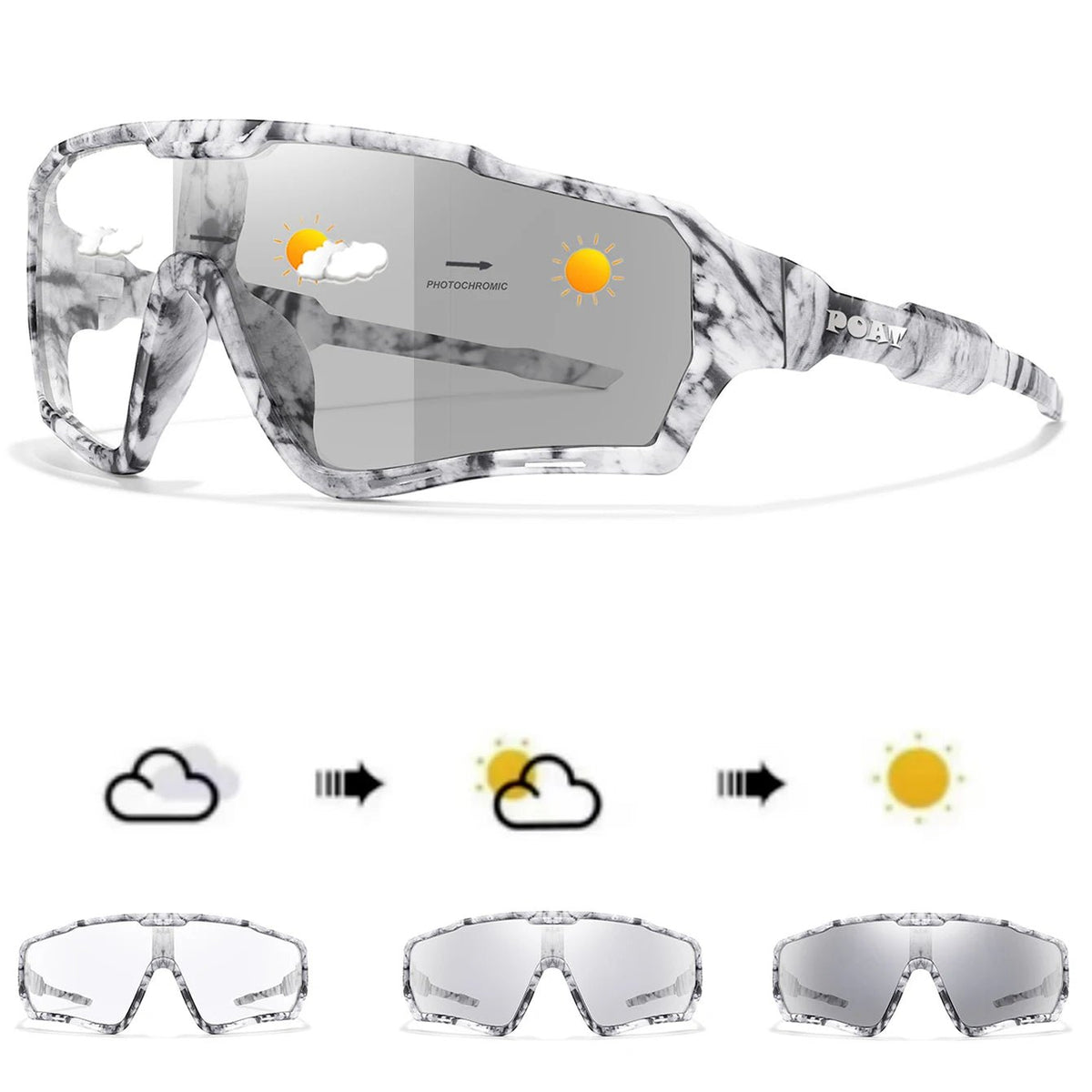 POAT Photochromic Cycling Sunglasses – UV400 MTB Bike Sports Glasses for Men & Women - Goodify Mart